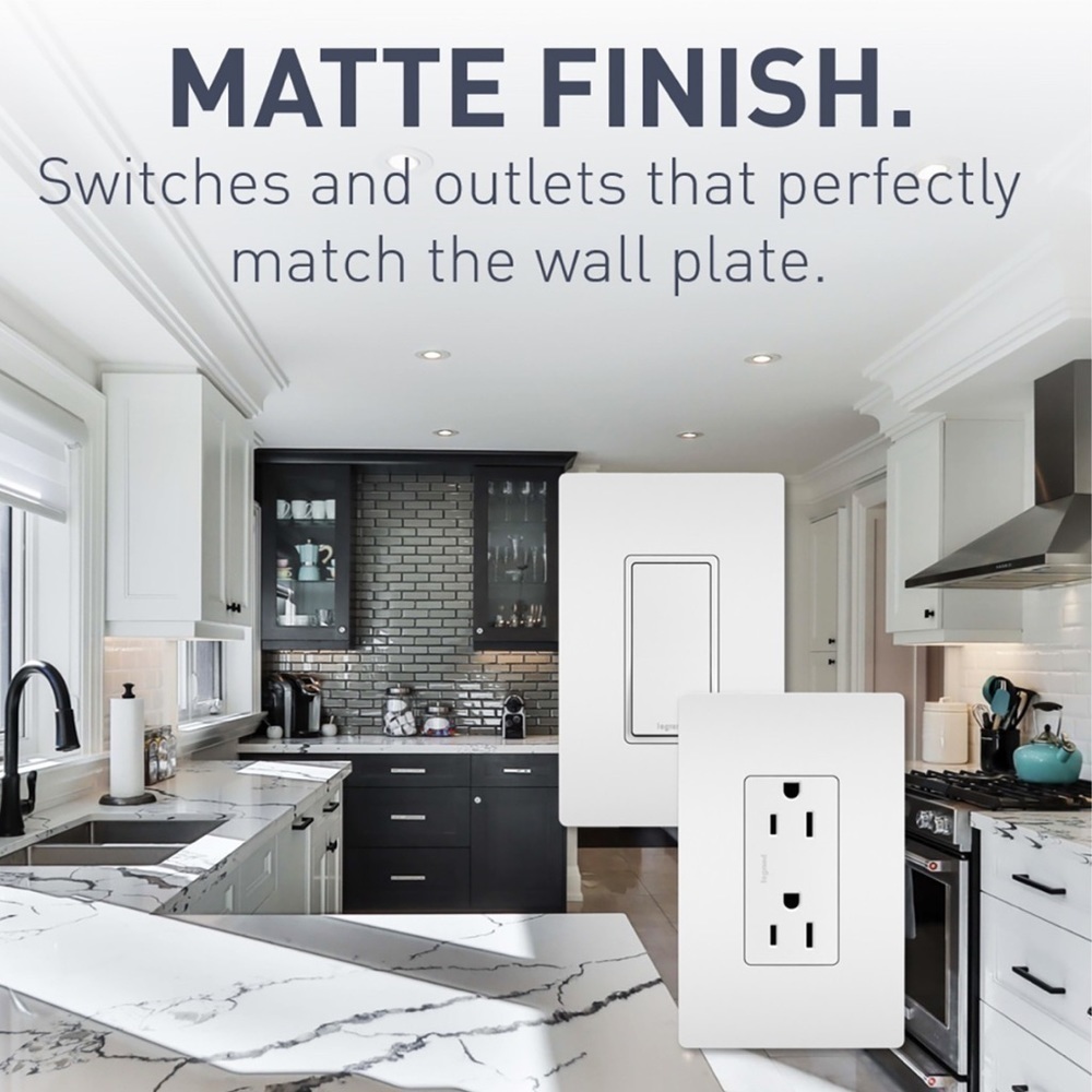 💗2/$10💗 NWT LEGRAND Radiant 15A Single-Pole Switch with Locator Light, White